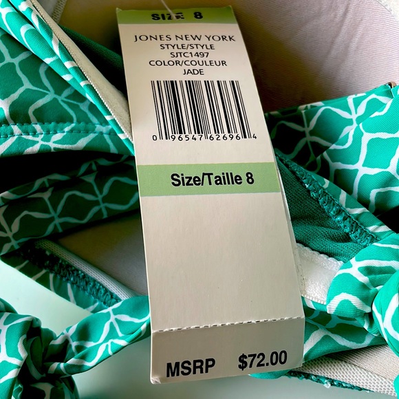 NWT (8) JADE JONES NEW YORK bandeau halter silicone pad non slip bikini top - Picture 3 of 11